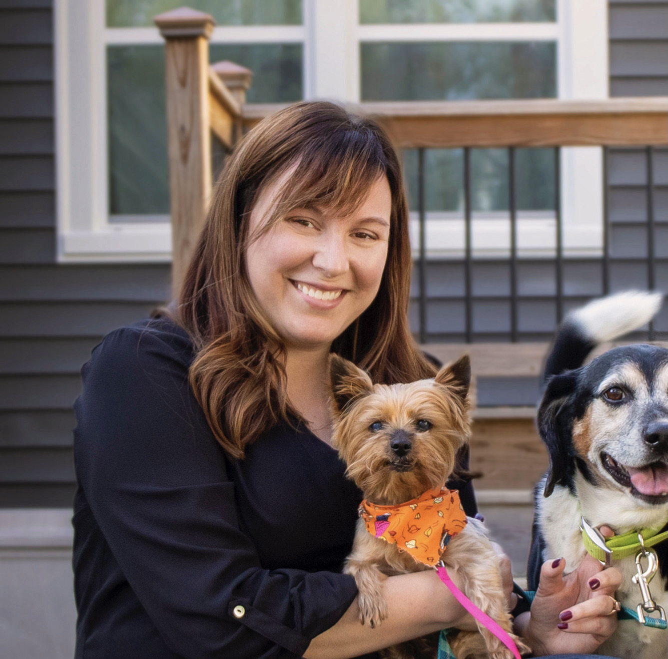 Photo of April with dog